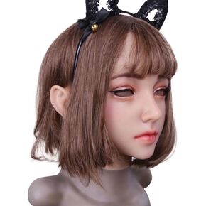 yrzgsawj silicone قناع الإناث الوجه واقعية الوجه تناسب Crossdresser المتحولين جنسيا cosplay