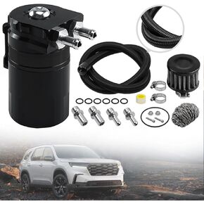RYANSTAR RACING Universal Baffled Oil Catch Can, 350ml Oil Separator Catch Can with Breather Filter, Aluminum Oil Catch Can Kit(Red) in Saudi Arabia