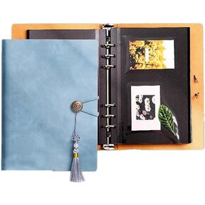 6 Ring Binder Grapcover Self Dhothes Doolbook Book مع DIY SCRAP BOOK 40 - كتاب ذاكرة مثالي للعائلة والرضع والحيوانات الأليفة (بني)