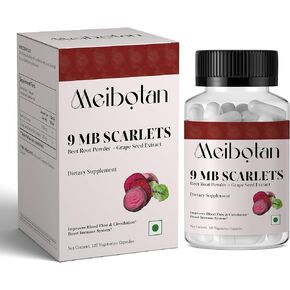 Beet Root Capsules with Grape Seed Extract Per Serving - 500 mg Supports Blood Pressure, Athletic Performance, Digestive, Immune System 120 Veggie Caps