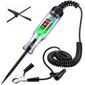 Automotive Test Light with 3-48V LED Digital Display, Circuit Tester Automotive with Voltmeter and Dual Color Polarity Indicator Light, Electrical Voltage Test Pen with Sharp Stainless Probe
