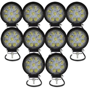 AUXTINGS 10 Pcs 6 inch 18W Spot LED Work Light Bar 12V 24V Off Road Car Driving Lamp for Jeep Cabin Boat SUV Truck Car ATV Vehicles Marin (18W,6000K)