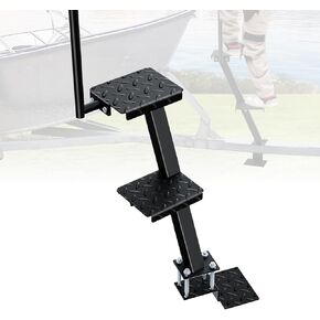 Boat Trailer Steps with Handle, Heavy Duty Anti-Slip Boarding Step for Front Trailer Tongue, Easy Install Rust-Proof Bow Stepping Ladder with Mount Accessories, Universal for Bass Boats Pontoon Boat