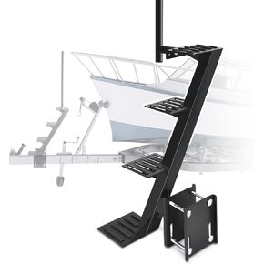 GADFISH Trailer Steps, Heavy Duty Boat Trailer Steps, Boat Steps for Trailer, Boat Trailer Tongue Steps, Suitable for 4 x 4 inches Trailer Frame, Black