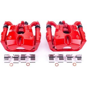 Power Stop Rear S5530 Pair of High-Temp Red Powder Coated Calipers For Chrysler 200 2015-2017, Jeep Cherokee 2014-2020 [Model Specific]