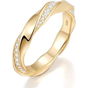 Stackable Eternity Band Rings for Women Wedding, Engagement, Promise, Anniversary | Premium Moissanite D Color VVS1 Clarity 3EX Cut | S925 Sterling Silver 18K Gold Plated Non Tarnish