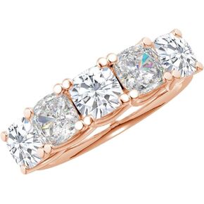 1-6 Carat Cushion 14K White Gold LAB GROWN Diamond and LAB GROWN Diamond Wedding Band (1ct Center, AAAA Heirloom Quality)