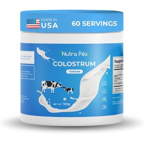 ملحق اللبأ الطبيعي IgG Pure Pure Coll Colostrum Superfood و Unflavoring واستعادة العضلات ودعم المناعة وصحة الشعر ، صحة القناة الهضمية للنساء والأطفال ، 60 حصتها