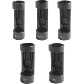 5PCS Strut Nut Socket,18MM 19MM 21MM 22MM 24MM Strut Nut Socket,Car Accessories Strut Sockets,Suspension Strut Sockets Tool with 12 Point 1/2" Drive,Used to Dismounting and Mounting Strut Nuts