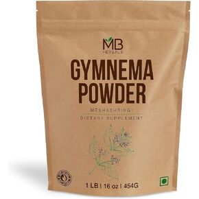 MB Herbals Gymnema ورقة مسحوق 1 رطل / 16 أوقية | 454 غرام | مسحوق meshashringi | Gymnema Sylvestre