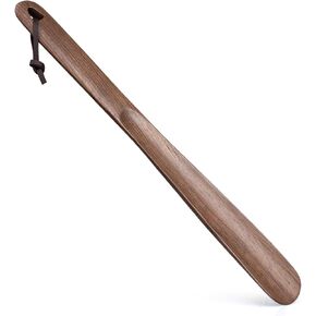 15Inch Wooden Shoe Horn,Long Handle For Seniors Women Men Kids,Fas-Grade Walnut Wood Shoehorn For Pregnancy