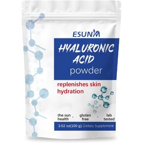 Hyaluronic Acid Powder for Skin Care,Low Molecular Weight, Cosmetics Grade | Skin Hydration and Moisture Support Supplements,Water Soluble Moisturizing Ingredient for DIY Facial Serum 3.52 oz