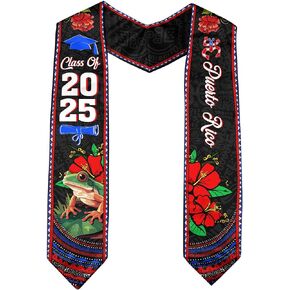 Puerto Ricans Graduation Stole Class of 2025, Puerto Rico American Flag Graduation Sash 2025
