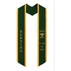 Ovaltag BSN RN Nursing Graduation Stole Class of 2025 With Medical Logo, Gift for Nurse Student