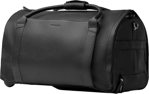 Wool & Oak - NOVA Large Duffle Bag with Wheels - Carry On Garment Duffle Bags for Overnight, Hospital - Travel Bags with Shoe Compartment & Tech Pocket - Gifts for Dad (Leather, Chocolate) in Kuwait