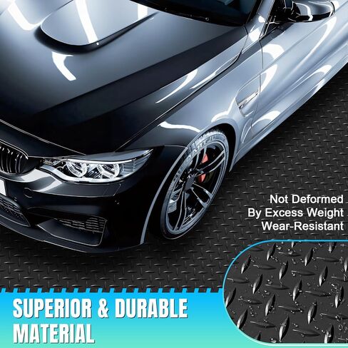 4 x 7 FT Garage Floor Mat, Diamond Plate Rubber Flooring Roll, PVC Garage Flooring Rolls for Under Car, Large SUVs, Pickup Truck, RV, Gym in Saudi Arabia