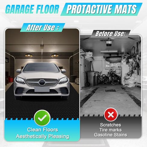 4 x 7 FT Garage Floor Mat, Diamond Plate Rubber Flooring Roll, PVC Garage Flooring Rolls for Under Car, Large SUVs, Pickup Truck, RV, Gym in Saudi Arabia