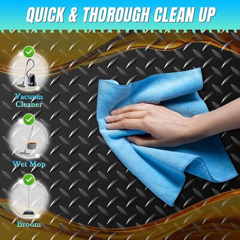 4 x 7 FT Garage Floor Mat, Diamond Plate Rubber Flooring Roll, PVC Garage Flooring Rolls for Under Car, Large SUVs, Pickup Truck, RV, Gym in Saudi Arabia