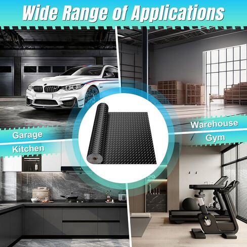 4 x 7 FT Garage Floor Mat, Diamond Plate Rubber Flooring Roll, PVC Garage Flooring Rolls for Under Car, Large SUVs, Pickup Truck, RV, Gym in Saudi Arabia