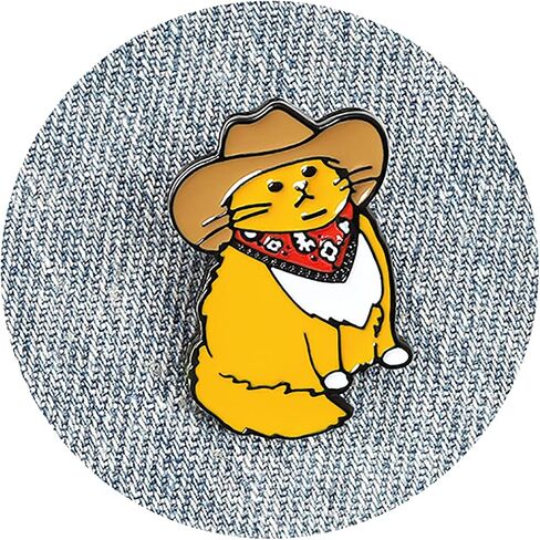 Cute Pins Backpack Pins Alloy Enamel Brooch Cat Funny Cat Brooch Cowboy Badge Pin for Bookbags Clothes/Jackets & Hat Decoration in Kuwait