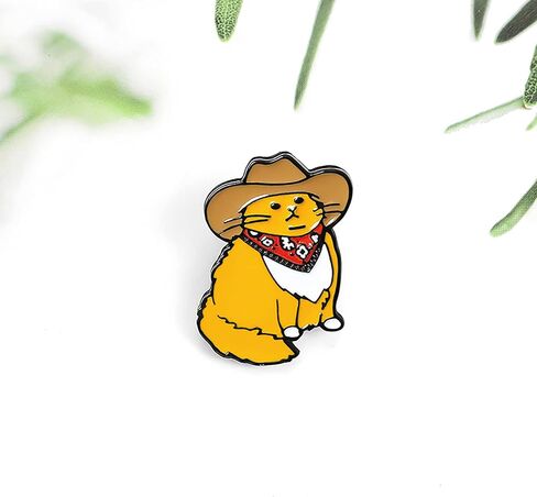 Cute Pins Backpack Pins Alloy Enamel Brooch Cat Funny Cat Brooch Cowboy Badge Pin for Bookbags Clothes/Jackets & Hat Decoration in Kuwait