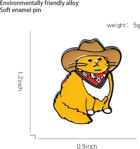 Cute Pins Backpack Pins Alloy Enamel Brooch Cat Funny Cat Brooch Cowboy Badge Pin for Bookbags Clothes/Jackets & Hat Decoration in Kuwait