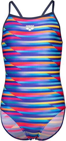 ARENA Girls Performance Racing Stripe Light Drop Back Athletic One Piece Swimsuit in Saudi Arabia