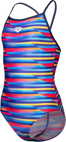 ARENA Girls Performance Racing Stripe Light Drop Back Athletic One Piece Swimsuit in Saudi Arabia