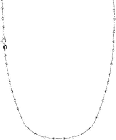 Ritastephens Sterling Silver Italian Shiny Ball Bead Station Link Chain Anklet or Necklace in Saudi Arabia