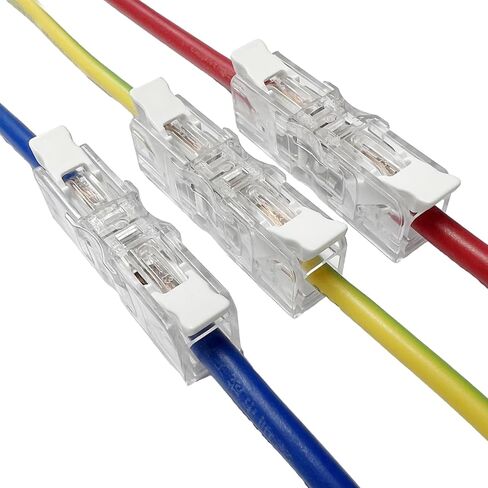 Inline Lever Wire Connectors Nuts, Dicio 50 pcs Clear Wire Compact Connectors Electrical Inline Splicing Conductor Connector 4 Port Butt Insulated Splice Wire Terminals Connectors Kit for 24-12 AWG in Saudi Arabia