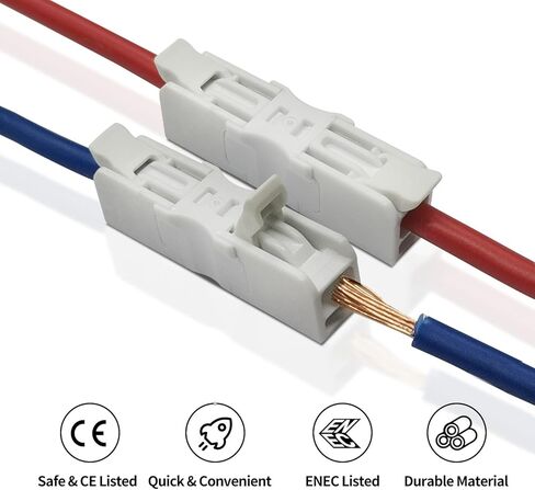 Inline Lever Wire Connectors Nuts, Dicio 50 pcs Clear Wire Compact Connectors Electrical Inline Splicing Conductor Connector 4 Port Butt Insulated Splice Wire Terminals Connectors Kit for 24-12 AWG in Saudi Arabia