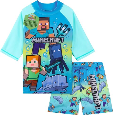 احصل على الاتجاه Minecraft | بوكيمون السباحة بدلات حارس راش بدلة السباحة مجموعة 2 أجهزة الكمبيوتر الأساسية العطلات حمام السباحة in Kuwait