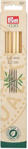 Prym Double-Pointed and Glove Knitting pins Bamboo 20 cm 7.00 mm, Natural, One Size in Saudi Arabia