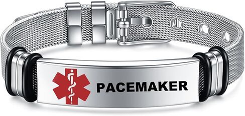 Medical Alert Bracelets for Men, Strong Durable Stainless Bracelet Medical Id Bracelets with Free Laser Engraving,Adjustable Wristband Dual-Side Engraving in Saudi Arabia