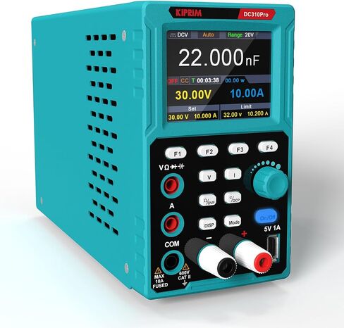 Kiprim 2-in-1 Programmable Power Supply and Multimeter (0-30 V 0-10 A) DC310Pro with Data Memory,High Precision,OCP,OVP, PC Software and USB Charging in Saudi Arabia