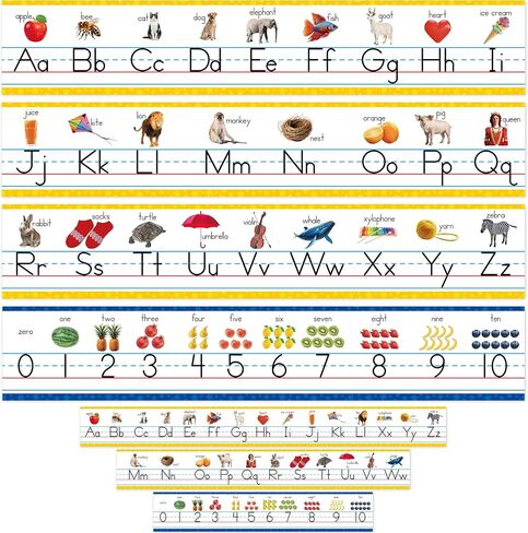Alphabet Bulletin Board Set, 15 PCS Crayon Die-Cut ABC Wall Decorations 26 Upper & Lower Case Letters Plus 0-20 Numbers for Preschool, Kindergarten Classroom Playroom Bedroom Decorations in Saudi Arabia