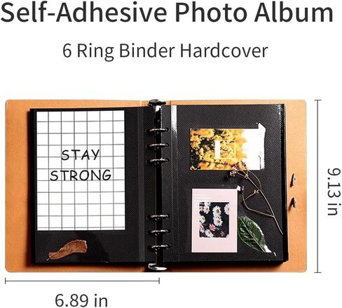 6 Ring Binder Grapcover Self Dhothes Doolbook Book مع DIY SCRAP BOOK 40 - كتاب ذاكرة مثالي للعائلة والرضع والحيوانات الأليفة (بني) in Kuwait