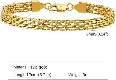fashion yellow gold Cuban bracelet for men. bracelet for women. Mesh bracelet for Valentine's Day/birthday gift (6.7-8.3, 14K-18K), in Saudi Arabia
