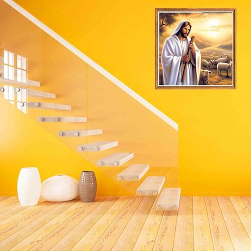 مجموعات الطلاء الماسي 5D من Bimkole للبالغين اجتماع يسوع، مجموعة تطريز كاملة من حجر الراين DIY مع فن الماس من خلال مجموعات الأرقام عبر الغرز لتزيين جدران المنزل مقاس 12 × 12 بوصة in Saudi Arabia