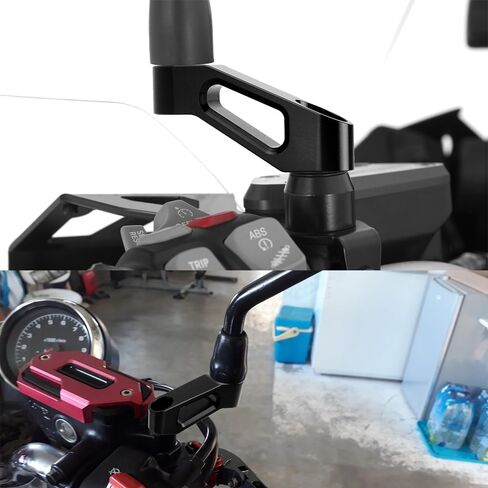 Motorcycle Rearview Mirror Mount Risers Extenders Adapter Kit Compatible With 390 Adventure 2020 2021 2022 2023 2024 | 390 ADV 390ADV 390ADVENTURE Accessories (black) in Saudi Arabia
