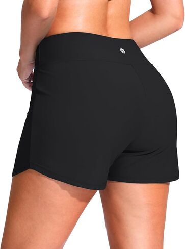 G Gradual Women's 4" Swim Board Shorts High Waisted Tummy Control Swimsuit Bathing Suit Bottoms for Women with Liner Pocket in Kuwait