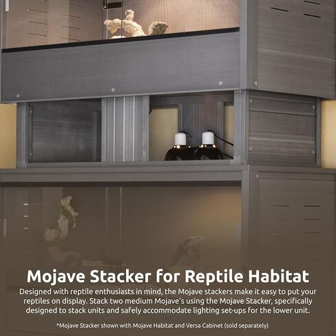 New Age Pet® مكدس موهافي رمادي كبير لموائل الزواحف | ضمان محدود من الشركة المصنعة لمدة 10 سنوات | تصميم قابل للتكديس، يستوعب إعدادات الإضاءة in Saudi Arabia