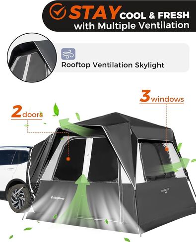KingCamp SUV Tent, Instant 6-8 Person Waterproof & Windproof Tailgate Car Camping Tent with Movie Screen for Family Camping & Outdoor Adventures in Kuwait