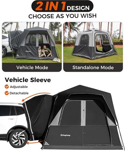 KingCamp SUV Tent, Instant 6-8 Person Waterproof & Windproof Tailgate Car Camping Tent with Movie Screen for Family Camping & Outdoor Adventures in Kuwait