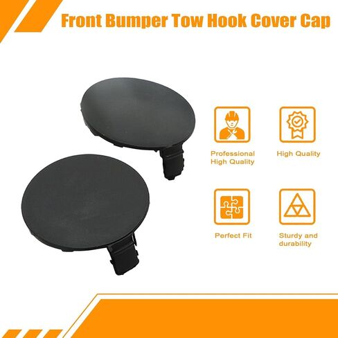 Secosautoparts 2pcs اليسار واليمين الأمامي قبعة خطاف السحب خطاف القطر 53285-0R060 53286-0R060 متوافق مع تويوتا RAV4 2013 2014 2015 تغطية مقطورة القطر قبعة العين قبعة العين. in Kuwait