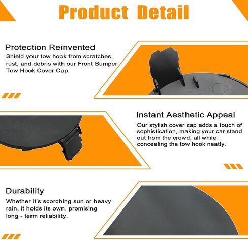 Secosautoparts 2pcs اليسار واليمين الأمامي قبعة خطاف السحب خطاف القطر 53285-0R060 53286-0R060 متوافق مع تويوتا RAV4 2013 2014 2015 تغطية مقطورة القطر قبعة العين قبعة العين. in Kuwait