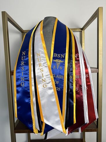 Ovaltag BSN RN Nursing Graduation Stole Class of 2025 With Medical Logo, Gift for Nurse Student in Kuwait