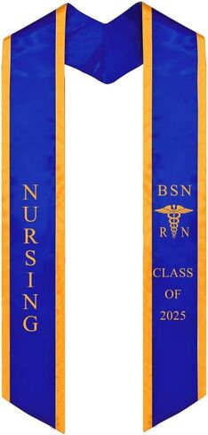 Ovaltag BSN RN Nursing Graduation Stole Class of 2025 With Medical Logo, Gift for Nurse Student in Kuwait