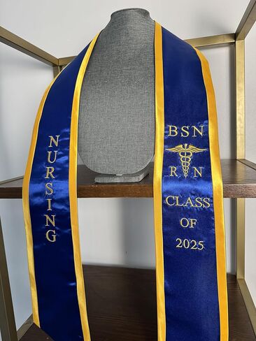 Ovaltag BSN RN Nursing Graduation Stole Class of 2025 With Medical Logo, Gift for Nurse Student in Kuwait