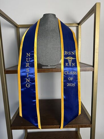Ovaltag BSN RN Nursing Graduation Stole Class of 2025 With Medical Logo, Gift for Nurse Student in Kuwait